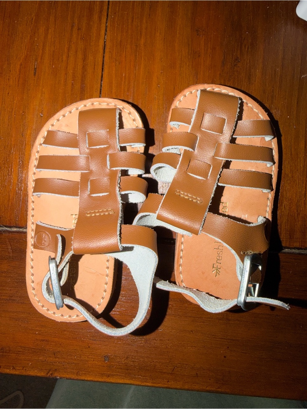 Freshly Picked Tan Brown Leather Kids Sandals